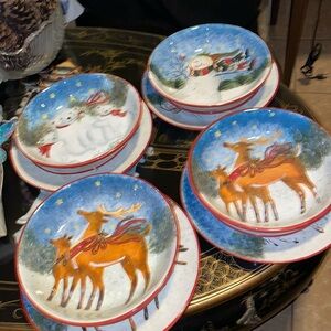 Vintage Certified International diner, spaghetti, and salad plates (4 each)